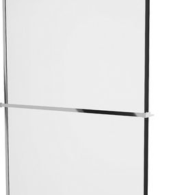 MEXEN/S - KIOTO Sprchová zástena WALK-IN s poličkou a držiakom uterákov 80 x 200 cm, transparent/čierna 8 mm, chróm 800-080-121-01-70