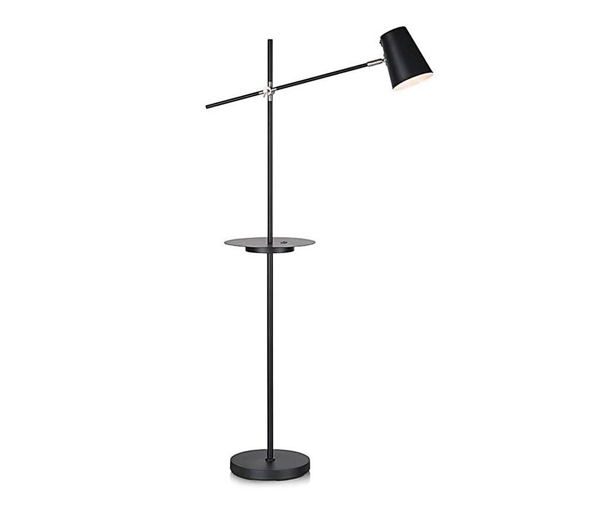 Markslöjd 107307 - Stojacia lampa s USB LINEAR 1xE14/40W/230V