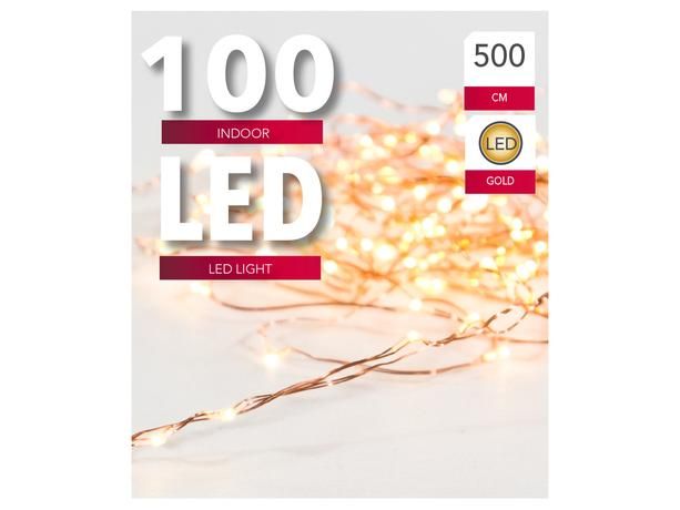 SVENSKA LIVING Vianočná svetelná reťaz 100 LED medený 5m