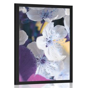 Plagát kvitnúca vetvička čerešne - 30x45 black