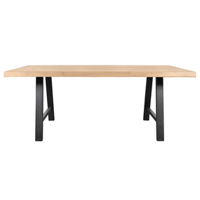 Sconto Jedálenský stôl AMAYA AN dub/kov, šírka 140 cm, prírodná hrana