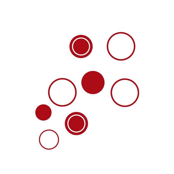 Pieris design Kruhy - nálepka na stenu červená