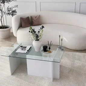 Dizajnový konferenčný stolík Belicia 105 cm biely