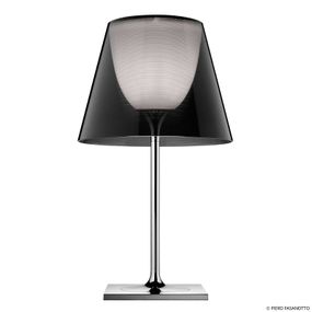 FLOS KTribe T2 stolná lampa, dymová sivá, Obývacia izba / jedáleň, PMMA, polykarbonát, hliník, E27, 150W, K: 69cm