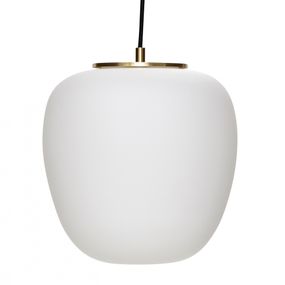 Hübsch Sklenený luster White/Brass 30 cm