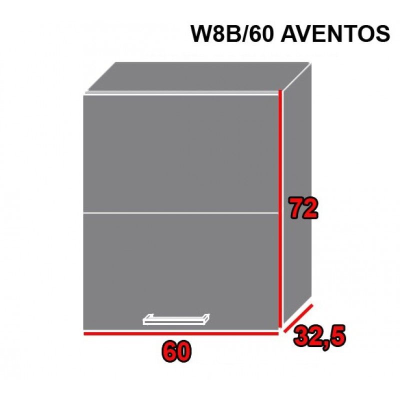 ArtExt Kuchynská linka Brerra - lesk Kuchyňa: Horná skrinka W8B/60 AVENTOS /korpus grey,lava,biela (ŠxVxH) 60 x 72 x 32,5 cm