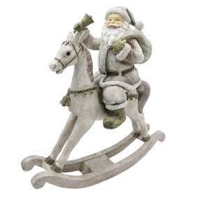 Dekorace Santa na houpacím koni - 20*8*21 cm
