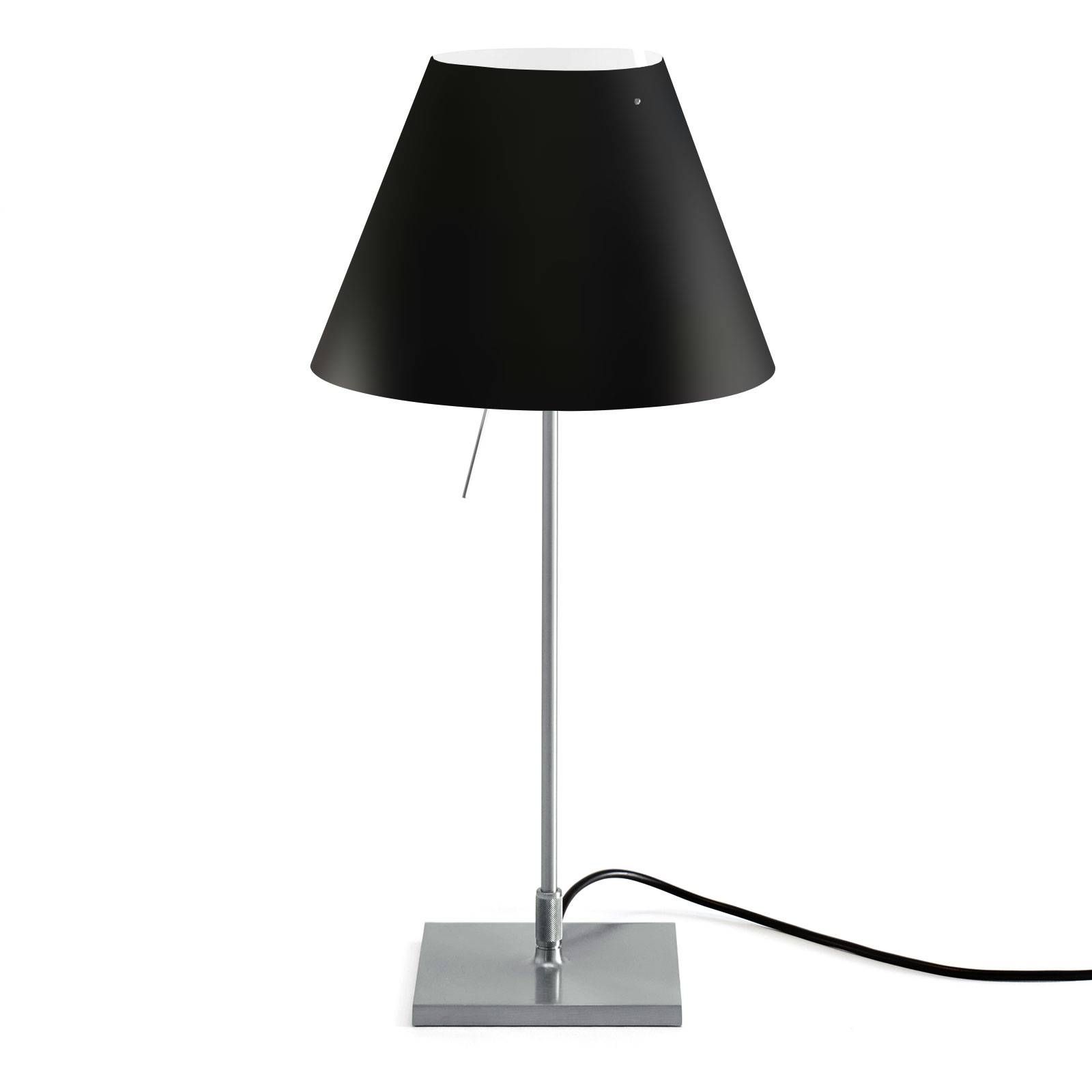 Luceplan Costanzina stolná lampa hliník, čierna, Obývacia izba / jedáleň, hliník, polykarbonát, E14, 42W, K: 51cm