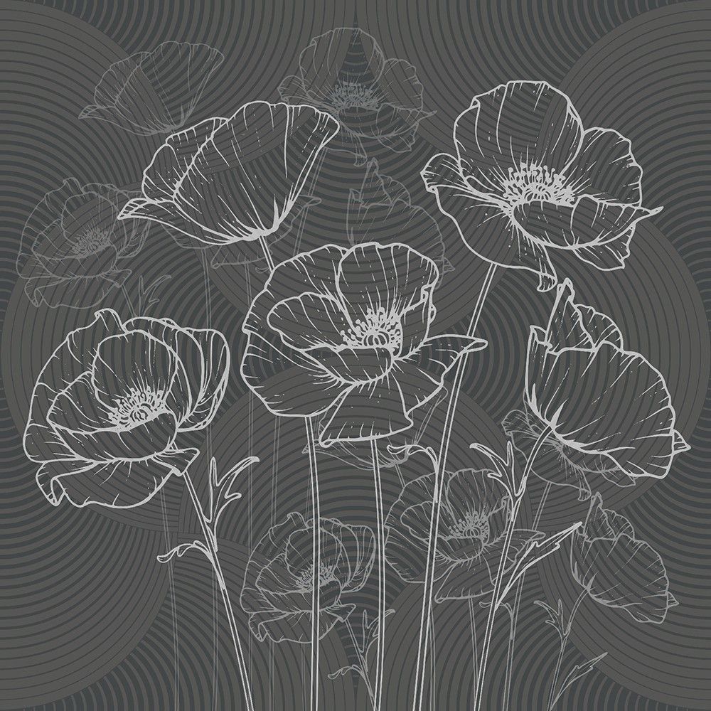 CN 3623 AG Design Foto vankúš Black Flowers, veľkosť 45 x 45 cm