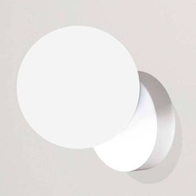 Marchetti Nástenné svietidlo Tin jedno-plameňové biele, Obývacia izba / jedáleň, kov, sklo, E14, 40W, K: 16cm