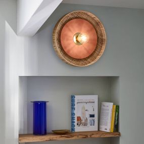 MARKET SET Portinatx nástenná lampa terakota Ø40cm, Obývacia izba / jedáleň, kov, lyko, keramika, E27, 60W