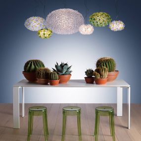 Kartell Bloom S2 závesné LED svietidlo G9 bronzová, Obývacia izba / jedáleň, termoplastický technopolymér, G9, 3.5W, K: 19cm