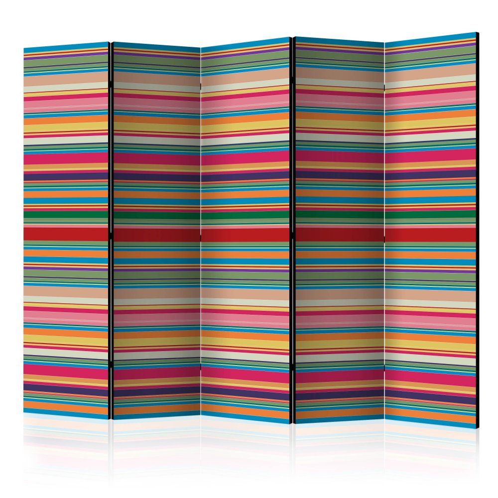 Paraván Subdued stripes Dekorhome 225x172 cm (5-dielny)