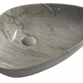 Dalma MM213 keramické umývadlo 58,5x39x14 cm, sivý mramor