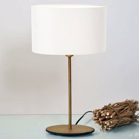 Holländer Stolná lampa Mattia s oválnym tienidlom v bielej, Obývacia izba / jedáleň, kov, textil, E27, 40W, L: 26 cm, K: 45cm