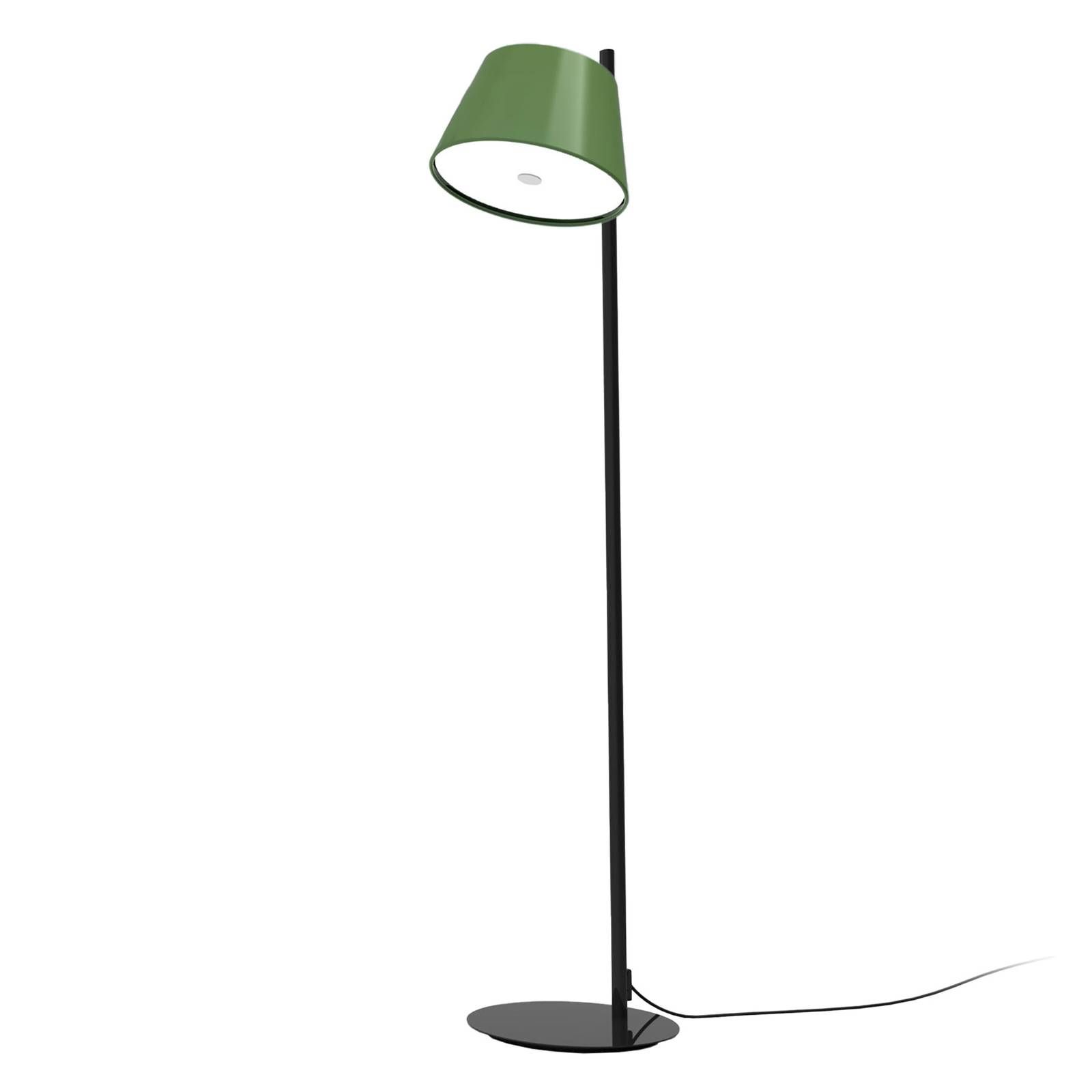 Marset MARSET Tam P stojacia lampa, 1-pl., zelená, Obývacia izba / jedáleň, hliník, kov, metakrylát, E14, 5W, K: 116cm