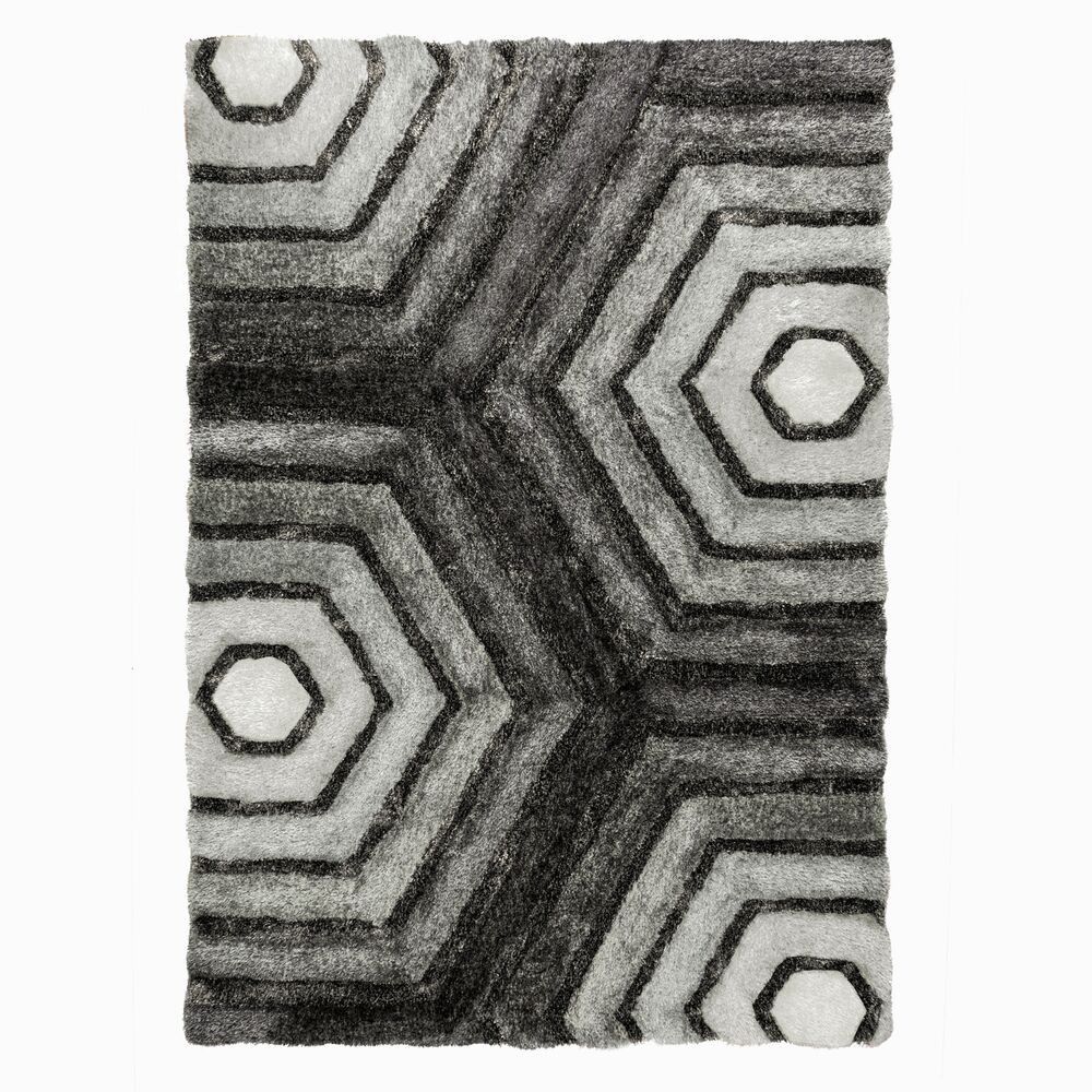 Flair Rugs koberce Kusový koberec Verge Hexagon Grey - 80x150 cm