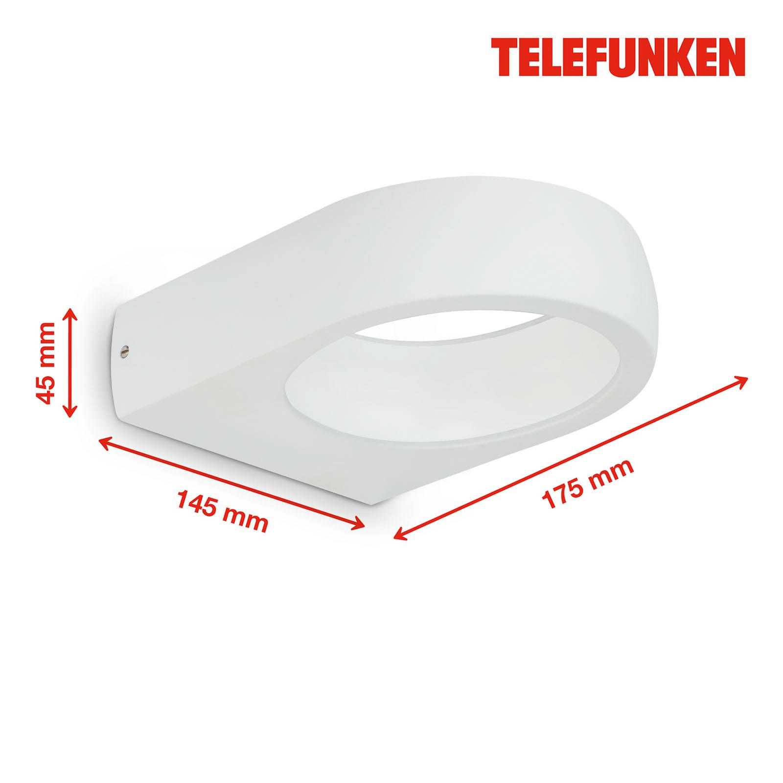 Telefunken Puka vonkajšie LED svietidlo, biela, kov, plast, 7.5W, L: 14.5 cm, K: 4.5cm