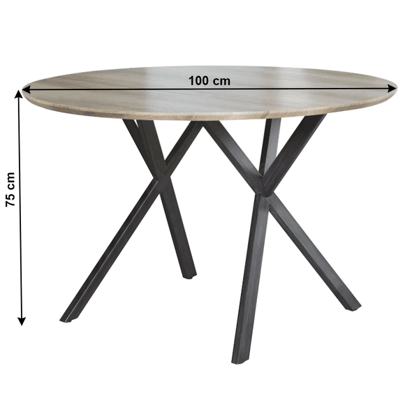 Kondela Jedálenský stôl, dub sivý/čierna, AKTON