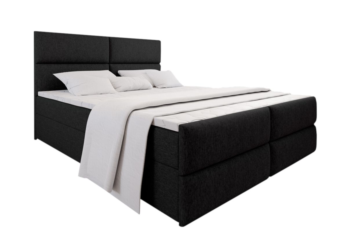 Expedo Čalúnená posteľ boxspring MILON + topper, 180x200, sawana 14