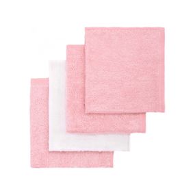 Súprava 4 bambusových detských uteráčikov v ružovej a bielej farbe T-TOMI