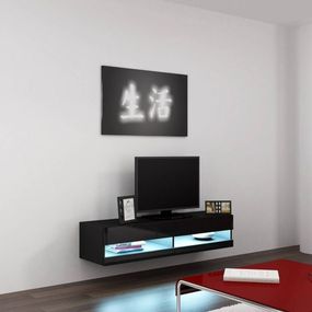 Televízny stolík Cama VIGO NEW 140 čierny mat/čierny lesk