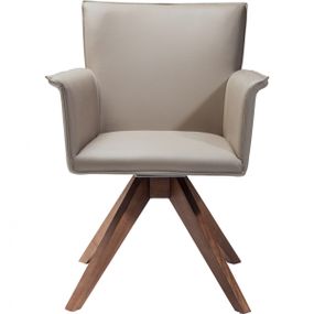 KARE Design Béžová otočná židle s područkami Foxy