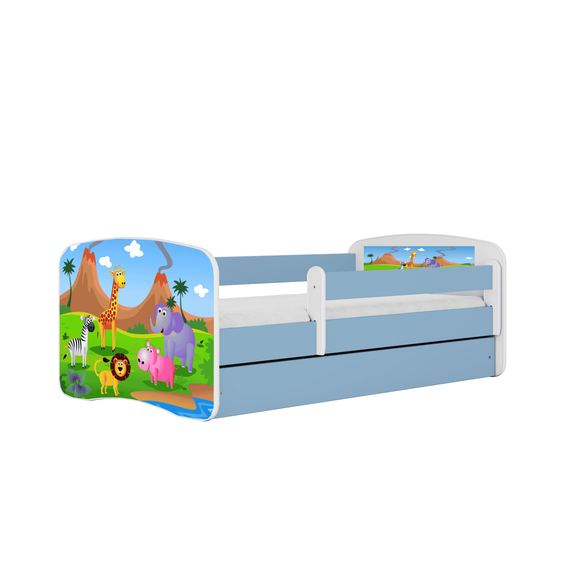 Letoss  Detská posteľ BABY DREAMS 160/80- Safari Modrá Bez matraca S uložným priestorom
