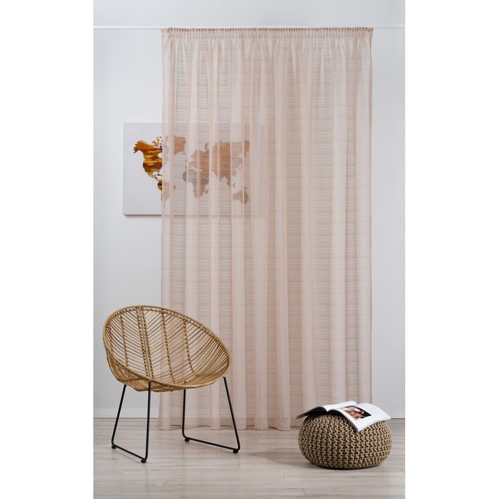 Béžová záclona 300x245 cm Leonida – Mendola Fabrics