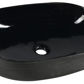 SAPHO - PRIORI keramické umývadlo na dosku 58x40 cm, čierna PI031