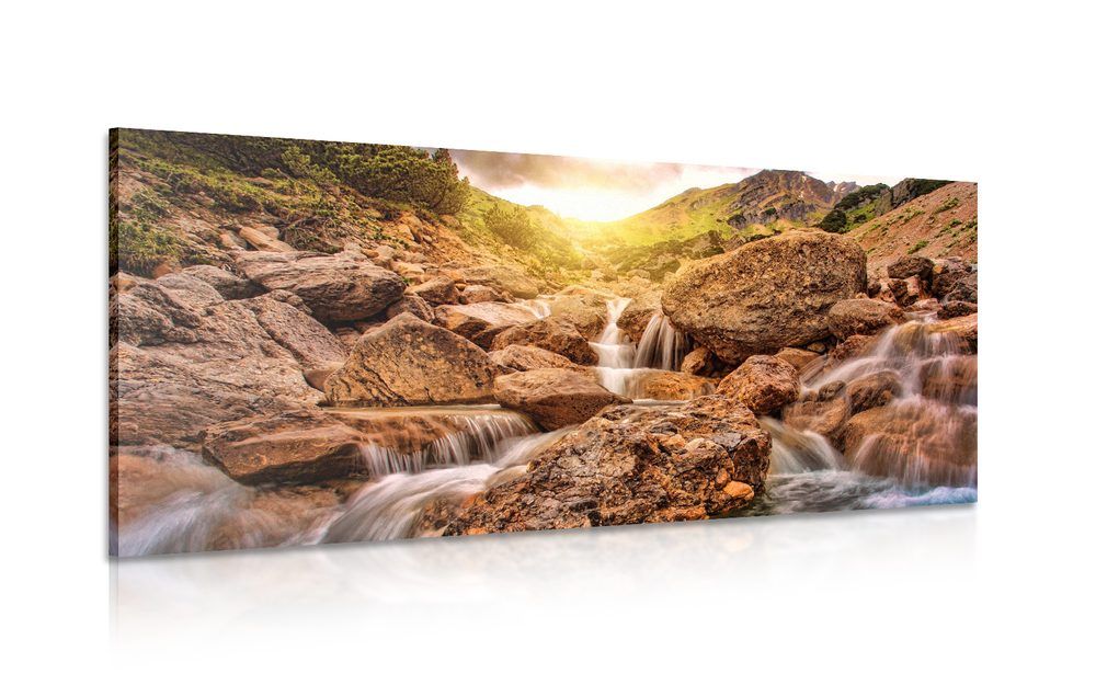 Obraz vysokohorské vodopády - 120x60