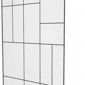 MEXEN/S - KIOTO Sprchová zástena WALK-IN 80 x 200 cm, transparent/čierny vzor 8 mm, biela 800-080-101-20-78