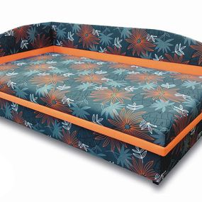 Jednolôžková posteľ (váľanda) 100 cm Sofia (Oranžová x104 + Valeriana vol 830) (L)
