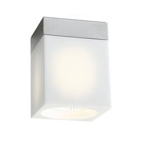 Fabbian Cubetto stropné svietidlo 1-plameňové, biele, Obývacia izba / jedáleň, sklo, kov, GU10, 7W, P: 8 cm, L: 8 cm, K: 10.7cm