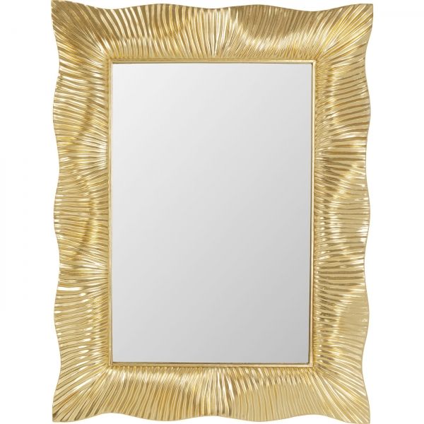 KARE Design Zrcadlo Wavy - mosazné, 94x124cm