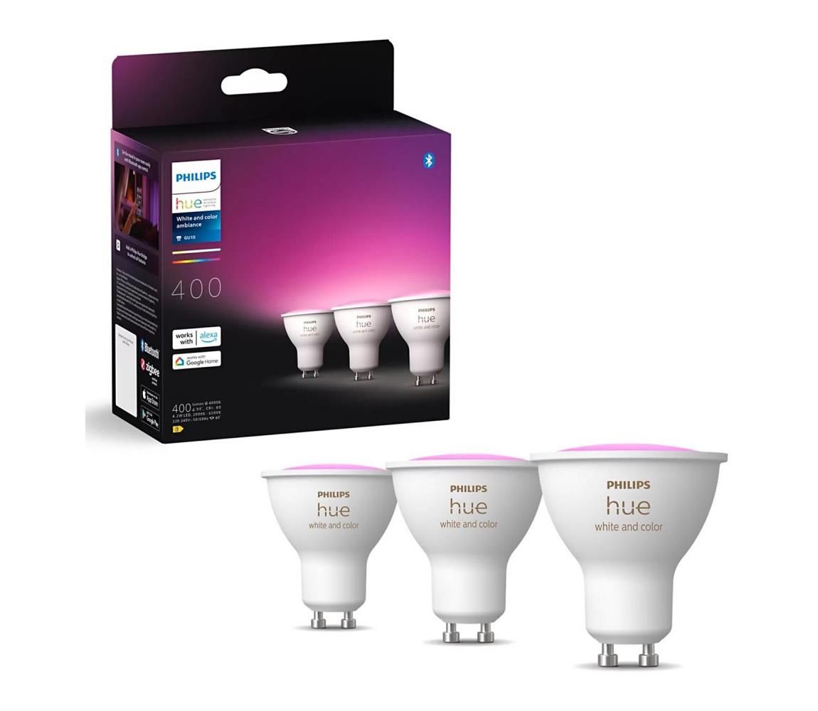 SADA 3x LED RGBW Stmievateľná žiarovka Philips Hue WACA GU10/4,2W/230V 2000-6500K