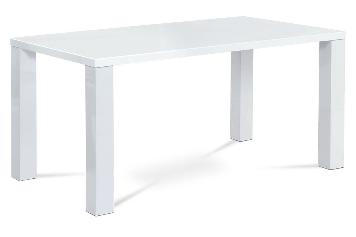 Autronic -  Jedálenský stôl AT-3008 WT, 160x90x76 cm, vysoký lesk biely