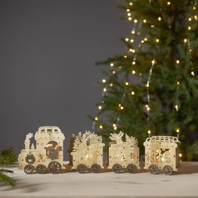 STAR TRADING LED dekoratívne svetlo Yuletide ako vianočný vlak, drevo, plast, P: 54 cm, L: 8 cm, K: 12.5cm