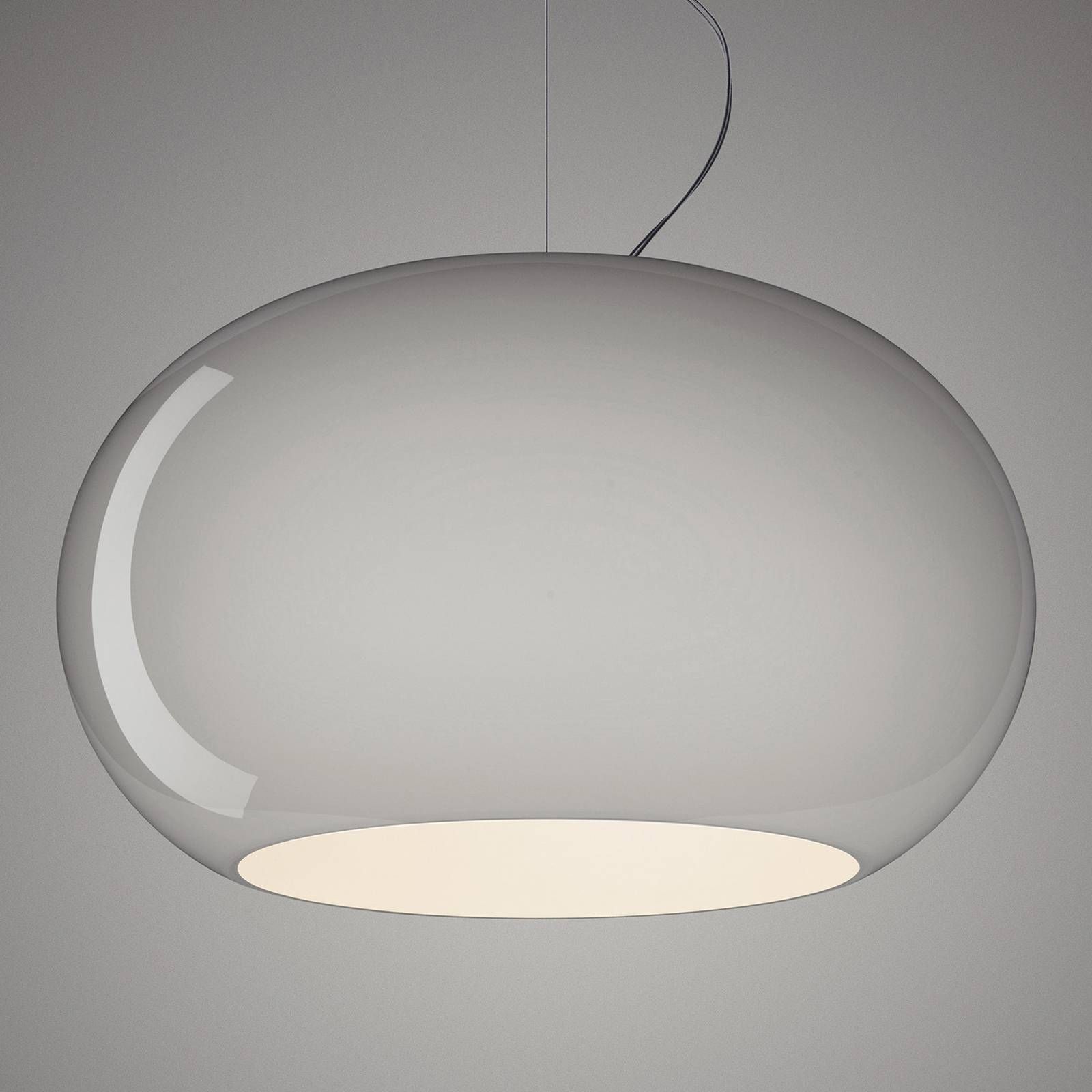 Foscarini Buds 2 závesné LED svietidlo, E27 sivá, Kuchyňa, ručne fúkané sklo, E27, 21W, K: 26cm