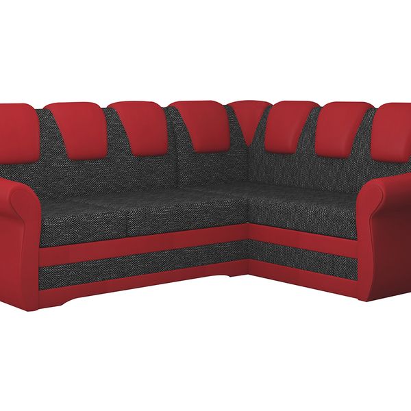 Rohová sedačka s rozkladom a úložným priestorom Latino II P - čierna / červená