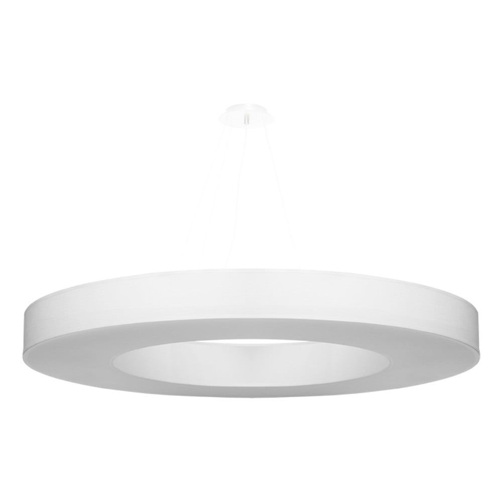 Biele závesné svietidlo s textilným tienidlom ø 90 cm Galata Slim – Nice Lamps