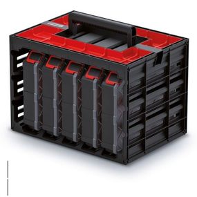 Úložný box s 5 organizérmi IMPOSE 41,5x29x29 cm čierno-červený