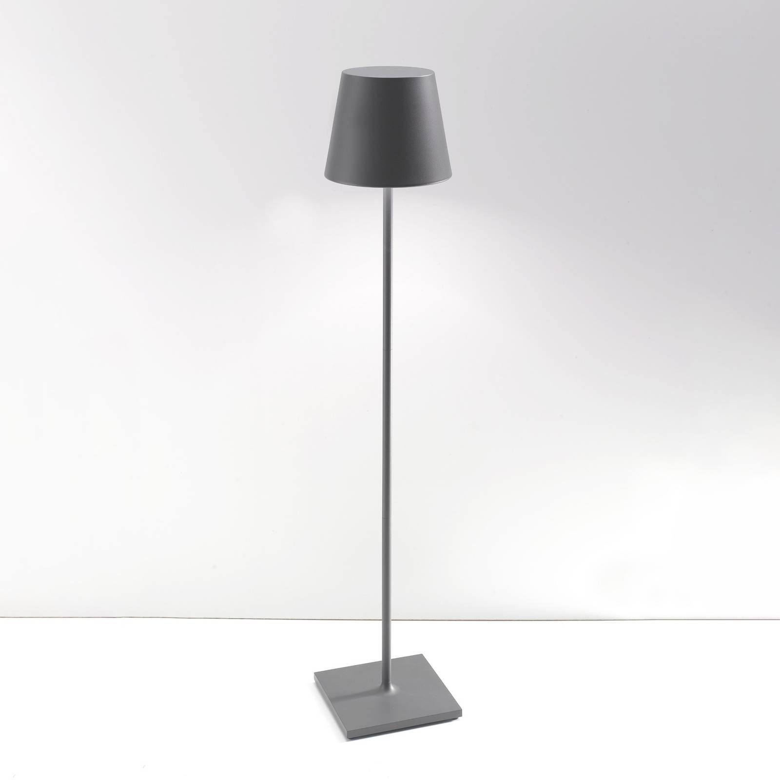 Zafferano Poldina XXL lampa na batérie IP54 sivá, Obývacia izba / jedáleň, hliník, polykarbonát, 4.3W, K: 150cm