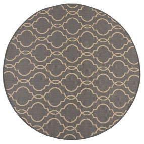 Flair Rugs koberce Kusový koberec Florence Alfresco Milan Anthracite/Beige kruh - 160x160 (priemer) kruh cm