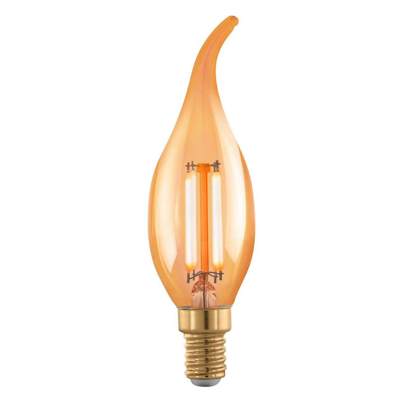 EGLO 110071 LED celosklenená žiarovka E14 Vintage filament CF35 plamienok 4W/28W 300lm 1700K GOLD DIM stmievateľná