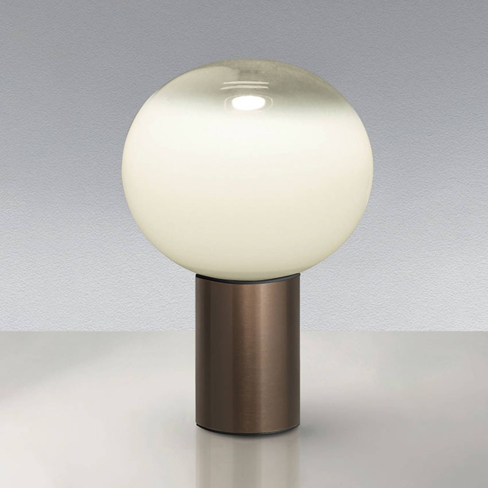 Artemide Stolná lampa Laguna 16 bronz, Obývacia izba / jedáleň, kov, sklo, E14, 8W, K: 24cm