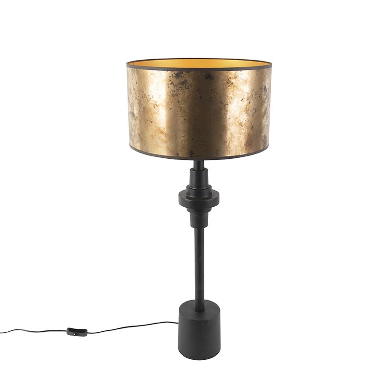 Stolová lampa v štýle art deco s bronzovým tienidlom 35 cm - Diverso