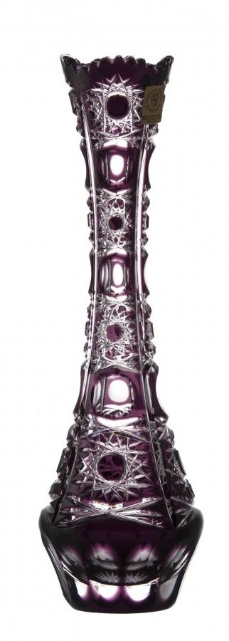Krištáľová váza Petra, farba fialová, výška 250 mm
