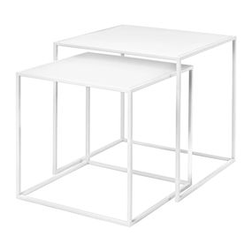 Biele kovové konferenčné stolíky v súprave 2 ks 40x40 cm Fera – Blomus