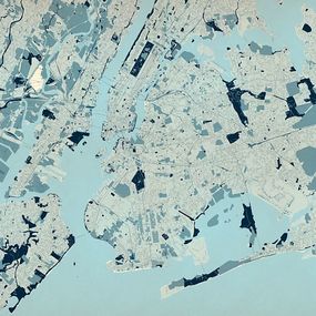 New York - farebná mapa - fototapeta FX3353